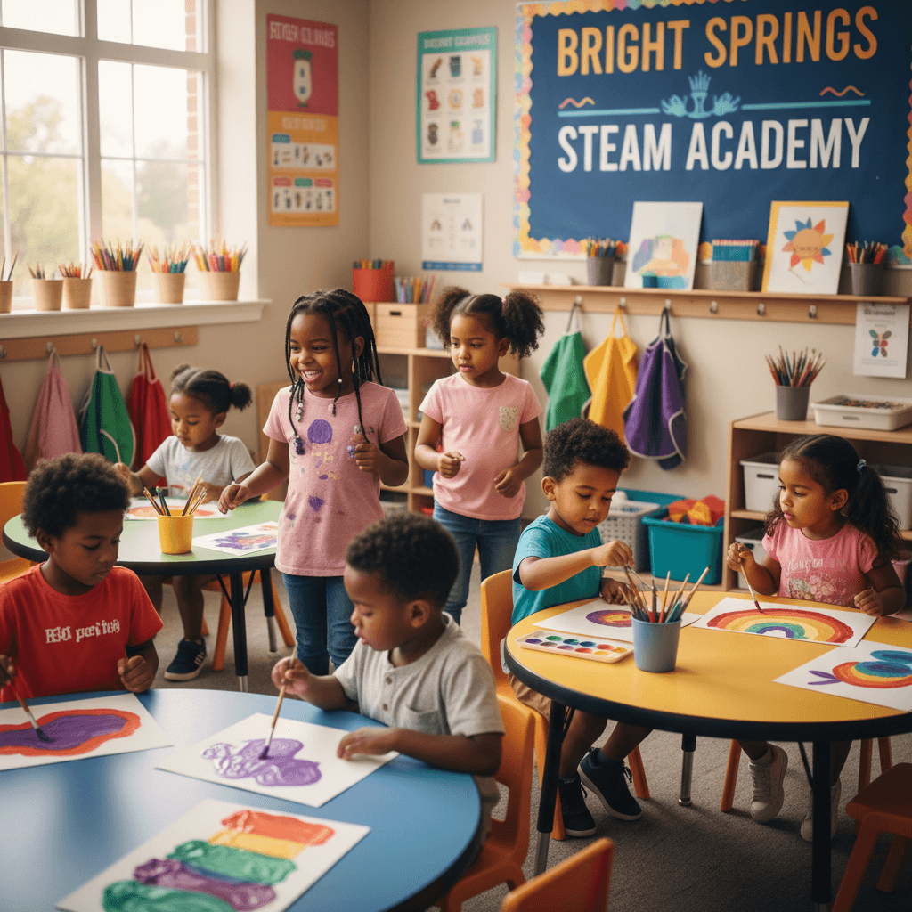 Young child engaging in colorful artistic expression and creative play