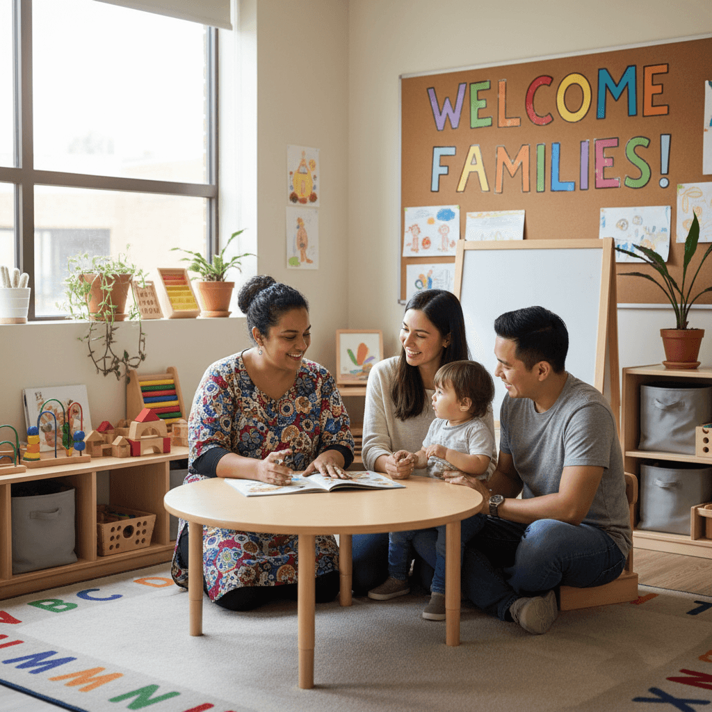Family meeting with educator